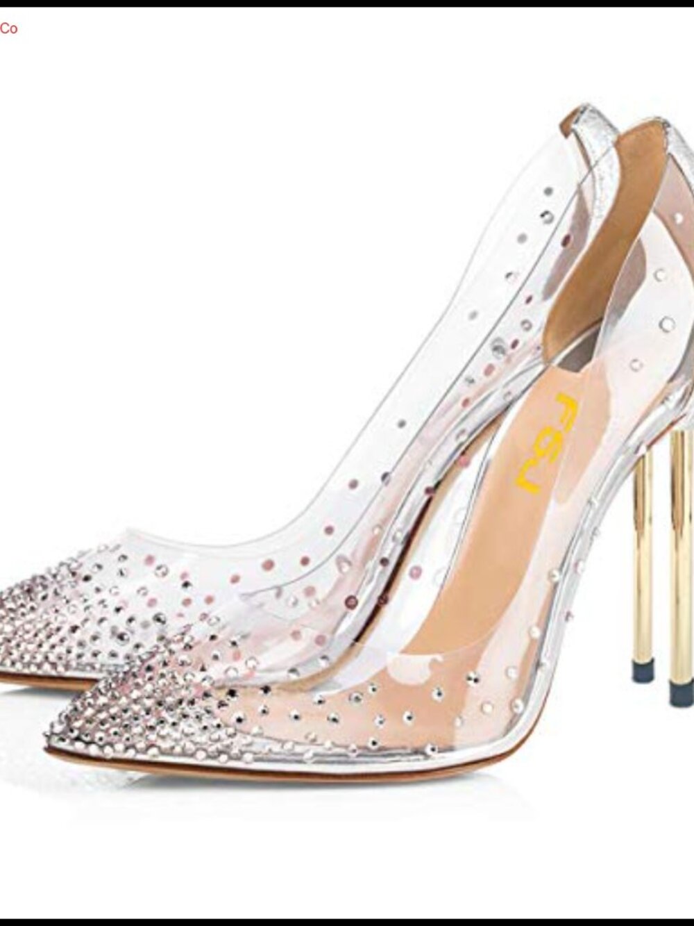 Studded Pointed Toe Transparent Pumps High Heels with Bowknot